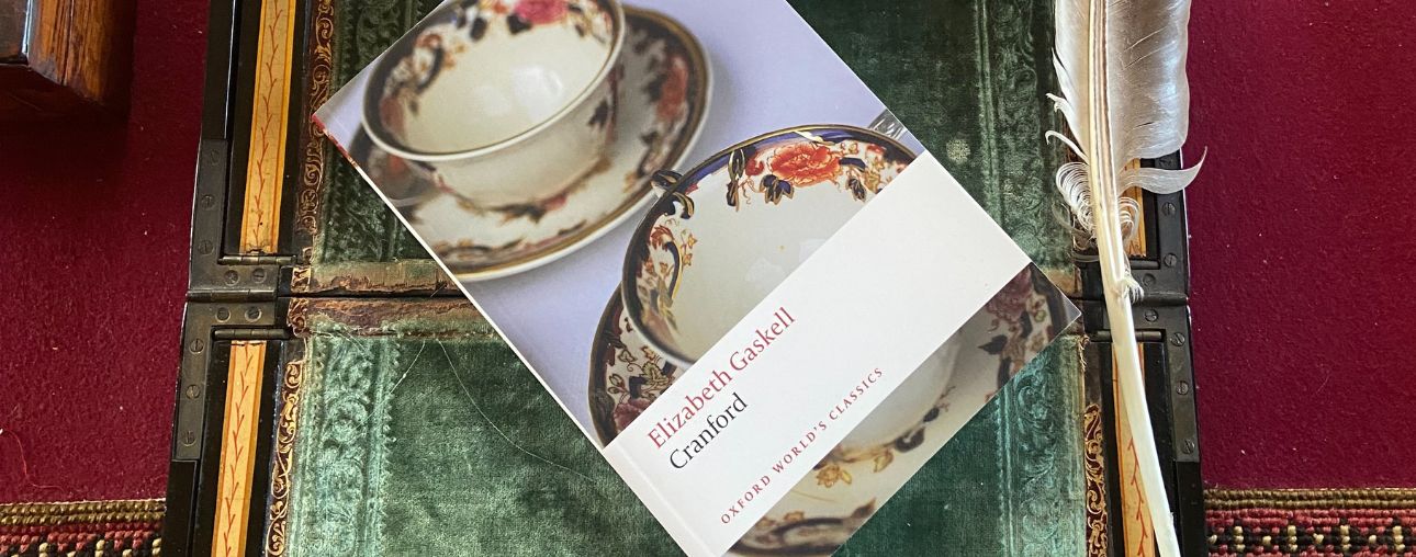 Cranford book cover on writing slope